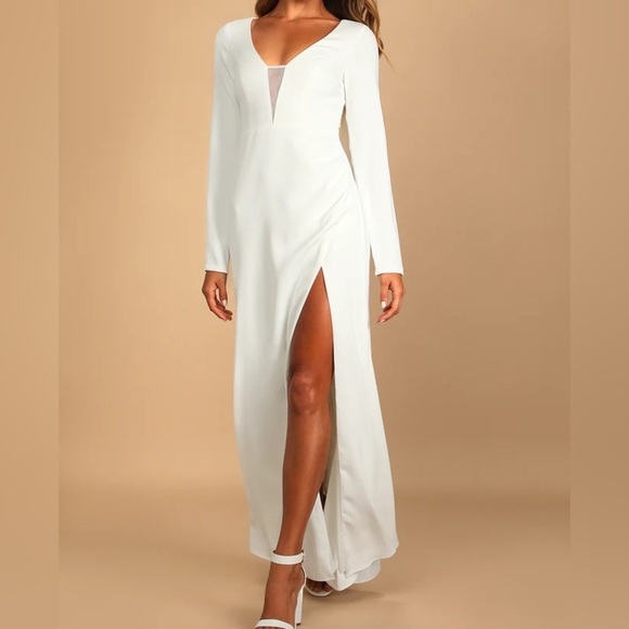 Romance for the Ages White Long Sleeve Maxi Dress - Picture 5 of 10